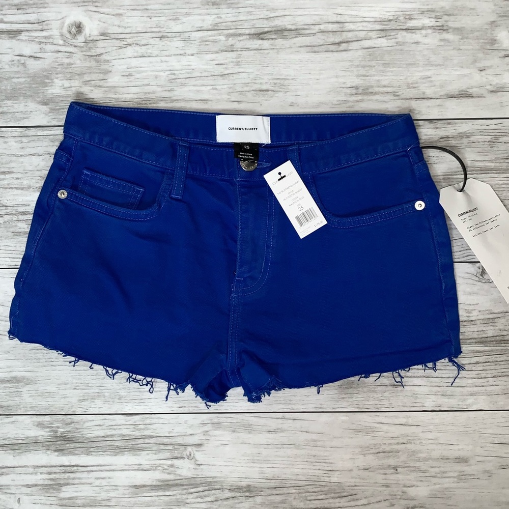Current / Elliott Blue Denim Cut Off Shorts 25 NWT